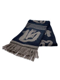 【中古】Sasquatchfabrix.◆EASTEND DRAGON FONT GAME SCARFマフラー/ウール/GRY/総柄/24aw-goa-007【服飾雑貨他】