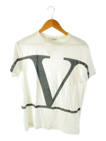 【中古】VALENTINO◆Tシャツ/M/コットン/WHT/襟回り色移り有/使用感有//【メンズウェア】