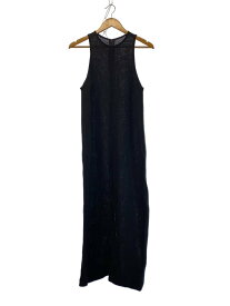 【中古】DRAWING NUMBERS◆ノースリーブワンピース/38/リネン/BLK/無地/DNZ1051509A0002【レディースウェア】