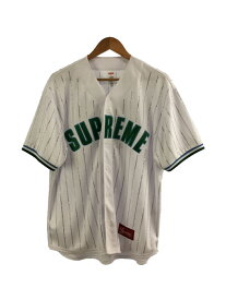 【中古】Supreme◆ベースボールシャツ/シュプリーム/Rhinestone Stripe Baseball Jersey【メンズウェア】