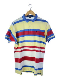 【中古】POLO RALPH LAUREN◆ポロシャツ/L/コットン/マルチカラー/ボーダー/USA製//【メンズウェア】