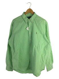 【中古】POLO RALPH LAUREN◆長袖シャツ/XL/コットン/GRN/ギンガムCK【メンズウェア】