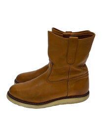 【中古】RED WING◆犬タグ復刻/ソール減り有/ペコスブーツ/26.5cm/BRW/レザー/9866【シューズ】