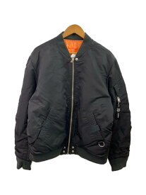 【中古】DIESEL◆ダメージ加工/MA-1/XL/ナイロン/BLK/無地/00SAS1-J-ROSS-REV-00EAZA【メンズウェア】