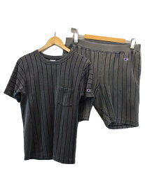 【中古】Champion◆セットアップ/M/--/GRY/ストライプ【メンズウェア】