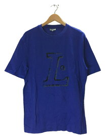 【中古】LANVIN◆ランバン/ビッグLロゴ半袖Tシャツ/Mサイズ/コットン/ブルー/RMJE0031A18/20【メンズウェア】