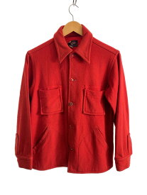 【中古】Woolrich◆50s/黒タグ/シャツジャケット/38/ウール/RED【メンズウェア】
