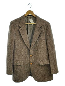 【中古】HARRIS TWEED◆80s/USA製/クルミボタン/テーラードジャケット/ウール/BRW/ヘリンボーン【メンズウェア】