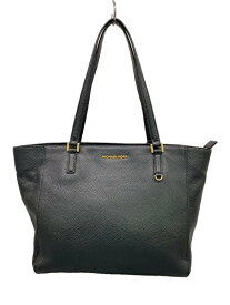 【中古】MICHAEL KORS◆トートバッグ/レザー/BLK/無地/AL-1701【バッグ】