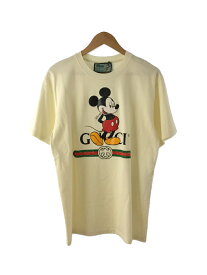 【中古】GUCCI◆disney20SS ミッキーオーバーサイズTシャツ/Tシャツ/S/コットン/IVO【メンズウェア】