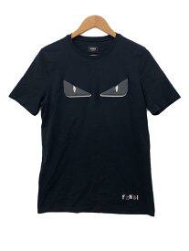 【中古】FENDI◆shadow monster eye/Tシャツ/48/コットン/BLK/FY0828A1BE//【メンズウェア】