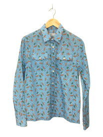 【中古】PRADA◆長袖シャツ/15.5/コットン/BLU/総柄/17SS/Color Block Cactus Shirt【メンズウェア】