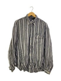 【中古】GUESS◆90s/シャツ/XL/レーヨン/グレー/ストライプ/開襟/オープンカラー/【メンズウェア】