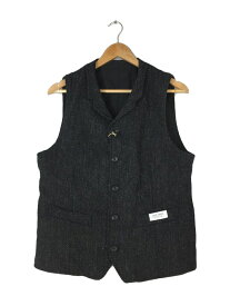 【中古】ORGUEIL◆Harris Tweed Gilet/ジレベスト/40/ウール/グレー/ヘリンボーン/or-4215b【メンズウェア】