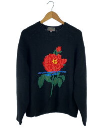 【中古】Supreme◆20AW/Yohji Yamamoto Sweater/セーター(厚手)/M/ウール/BLK/花柄【メンズウェア】