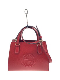 【中古】GUCCI◆ハンドバッグ_インターロッキングG/レザー/RED/無地【バッグ】