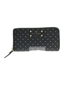 【中古】kate spade new york◆長財布/PVC/ブラック/ドット/レディース/WLRU1685/【服飾雑貨他】