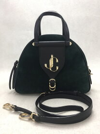 【中古】JIMMY CHOO◆ショルダーバッグ/スウェード/GRN/無地/VARENNE BOWLING/ボウリングバッグ//ハンドバッグ【バッグ】