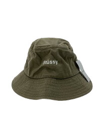 【中古】STUSSY◆バケットハット/--/コットン/カーキ/レディース【服飾雑貨他】