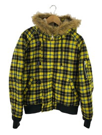 【中古】Supreme◆18AW/Wool N-2B Jacket/フライトジャケット/M/ウール/イエロー/チェック【メンズウェア】