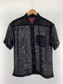 【中古】Supreme◆半袖シャツ/S/ポリエステル/BLK/23ss Mesh Stripe S/S Shirt//【メンズウェア】