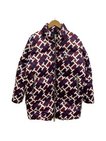 【中古】TOMMY HILFIGER◆ダウンジャケット/M/ナイロン/BRD/総柄/WW37396-09Y【レディースウェア】