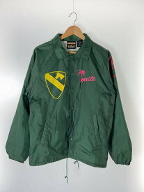 【中古】Auburn Sportswear◆バックプリント/袖プリント/ジャケット/M/ナイロン/グリーン/緑【メンズウェア】