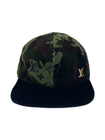 【中古】LOUIS VUITTON◆キャップ/FREE/コーデュロイ/KHK/カモフラ/メンズ【服飾雑貨他】