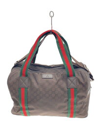 【中古】GUCCI◆ボストンバッグ_GGナイロン/ナイロン/BRW【バッグ】