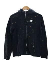 【中古】NIKE◆ジップパーカー/XL/コットン/BLK/総柄【レディースウェア】