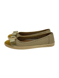 【中古】Salvatore Ferragamo◆フラットパンプス/--/ベージュ/レディースシューズ/リボン/【シューズ】