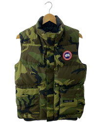 【中古】CANADA GOOSE◆ダウンベスト/XS/ナイロン/KHK/カモフラ/4150m【メンズウェア】