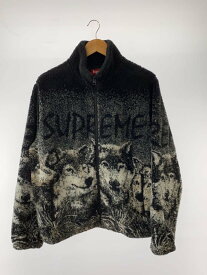 【中古】Supreme◆Wolf Fleece Jacket/毛玉有/フリースジャケット/M/アクリル/BLK【メンズウェア】
