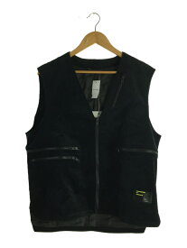 【中古】portvel◆ベスト/L/コーデュロイ/ブラック/22AW/utility vest【メンズウェア】