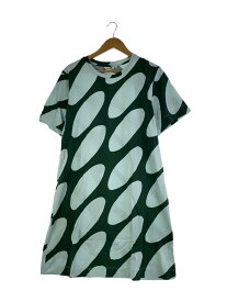 【中古】marimekko◆半袖ワンピース/--/コットン/GRN/総柄/52213-5-49813【レディースウェア】