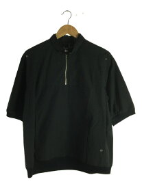 【中古】portvel◆NULABEL CM1YOK42/half zip shirt/半袖シャツ/S/コットン/ブラック【メンズウェア】