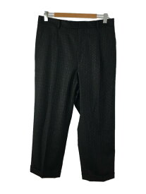 【中古】WACKO MARIA◆23SS/PLEATED TROUSERS -TYPE 2/スラックスパンツ/XL/ウール/ブラック/ストライプ【メンズウェア】