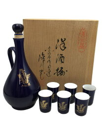 【中古】深川製磁◆酒器揃/瑠璃金彩/竹紋/7点セット/NVY/有田焼【キッチン用品】