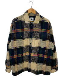 【中古】ZARA◆ハーフ丈/両胸ポケット/ジャケット/L/コットン/マルチカラー/チェック【メンズウェア】