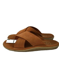 【中古】ISLAND Slipper◆サンダル/US8/ORN/スウェード//【シューズ】