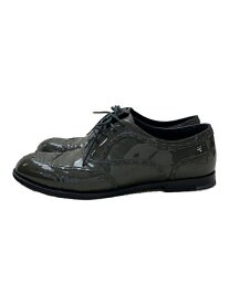 【中古】BOTTEGA VENETA◆ウイングチップ/ドレスシューズ/37.5/KHK/エナメル/履きジワ有【シューズ】