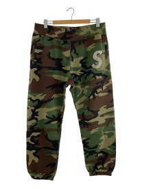 【中古】Supreme◆21SS Swarovski S Logo Sweatpant/ボトム/L/コットン/GRN/カモフラ//【メンズウェア】