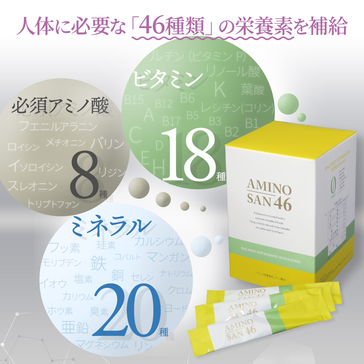 楽天市場】アミノ酸46 ベルクール研究所のポーレン含有食品 3g×60包 
