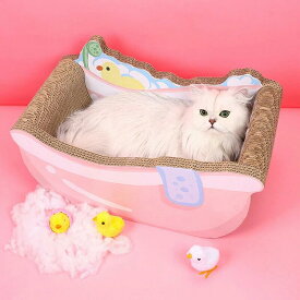 猫 爪とぎ つめとぎ 爪研ぎ ベッド 浴槽型 段ボール ダンボール 猫爪研ぎ 猫ベッド 猫おもちゃ 遊び 寝床 猫ハウス ペットハウス 耐久性
