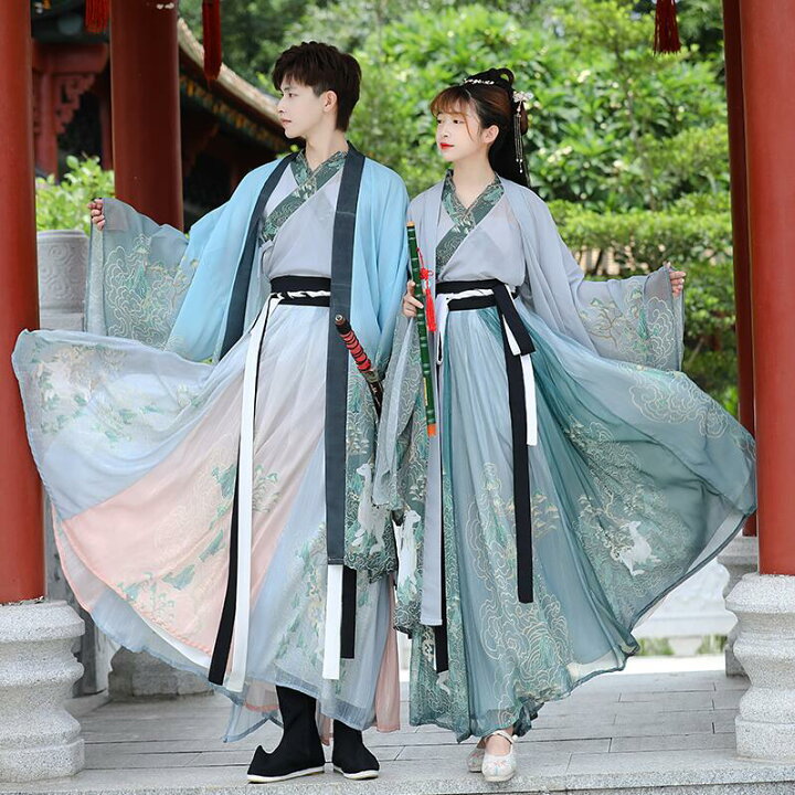 楽天市場 チャイナ服 男性 女性 漢服唐装3点セット プリント中華服 華流コスプレ衣装 セット服 男女兼用 中華武術服 カンフー衣装 メンズ中国古代伝統漢服 レディース中華宮廷仮装 変装 小袖トップス 袴風スカート 振袖羽織 学園祭 文化祭 ハロウィン衣装 S M L Xl 純