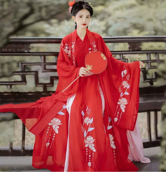 楽天市場】赤系刺繍中華風豪華チャイナドレス 漢服 中国古代衣装 中国  