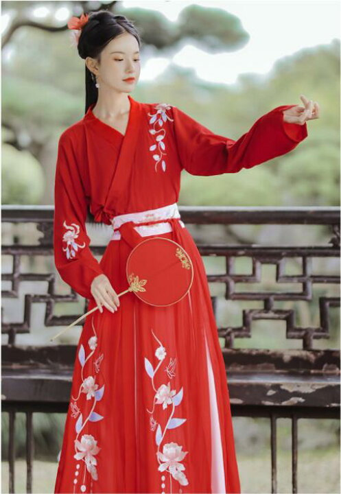 楽天市場】赤系刺繍中華風豪華チャイナドレス 漢服 中国古代衣装 中国  