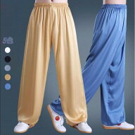 サテン太極拳パンツ 男女兼用 太極拳衣装 太極拳服 ブルーマー パンツ単品/上下2点セット アセテート生地…