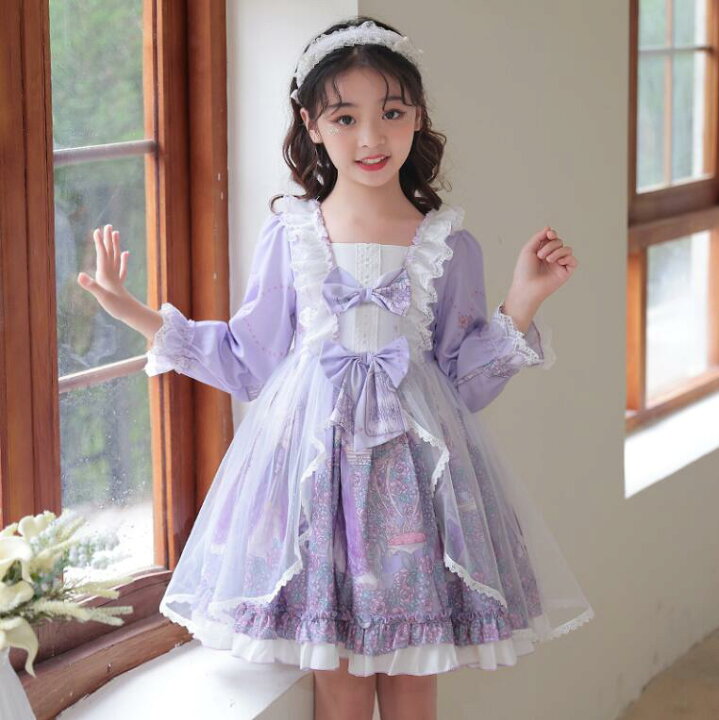 紫色フリル付きロリータドレス （ゴスロリファッション 通販 With U  