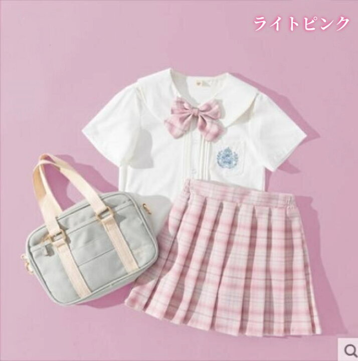 楽天市場】女の子 学園 制服 春夏向け 半袖 シャツ ショート丈 